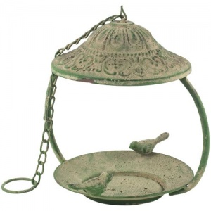 Metal Birdfeeder Antique Green by Grand Illusions